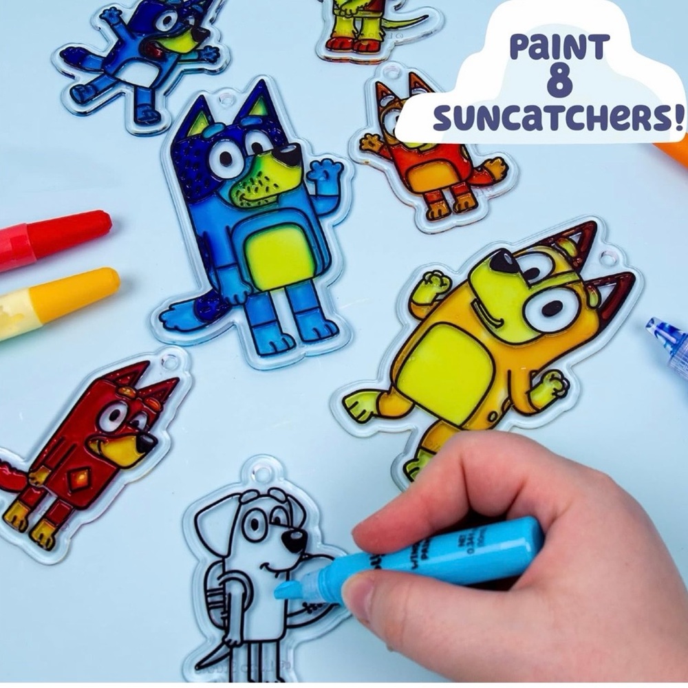 Bluey Window Art Kit – Kids Window Suncatchers (Multi-Color) NEW - Picture 4 of 4